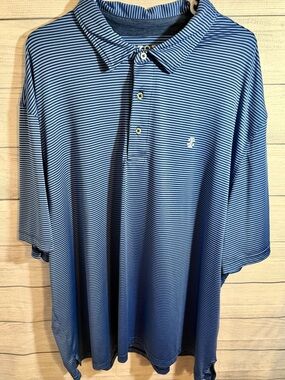 Izod Blue and White Striped Polo Shirt